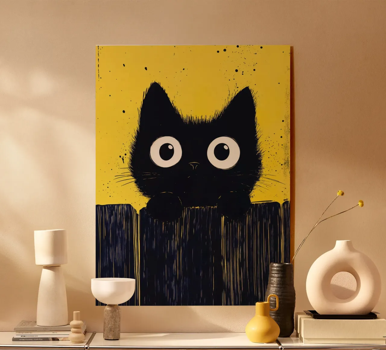 Gatto nero curioso plexiglass da ShopByHaru