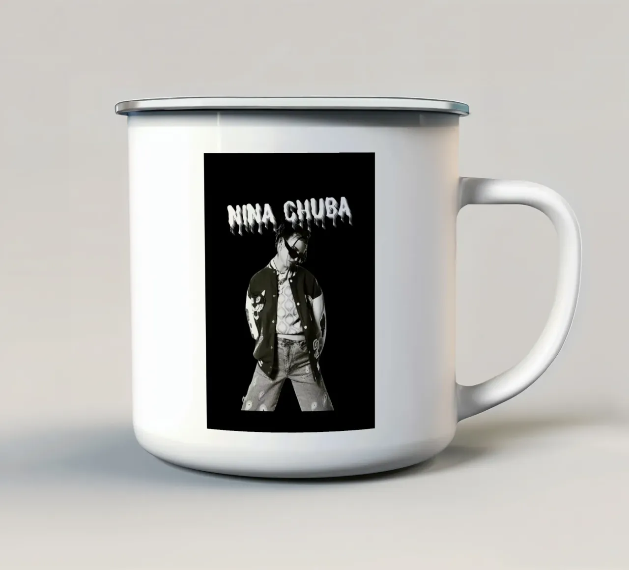 Monochrome Cool V tazza in smalto da vintage