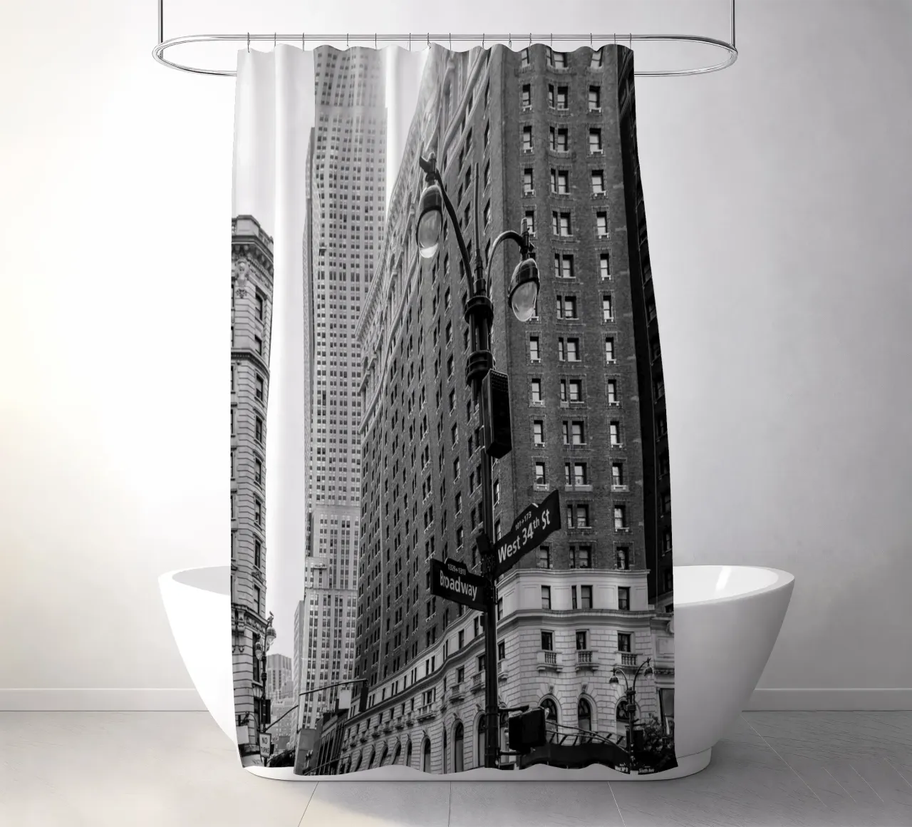 Vita di città Broadway NYC B&N tenda da doccia da Carinaprint