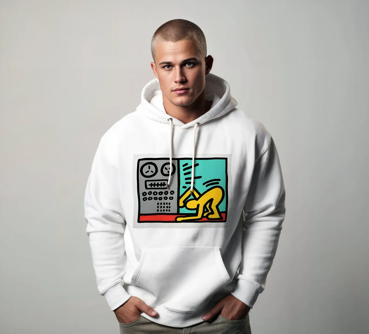 Keith Haring arte 3 felpa con cappuccio da domherrick1