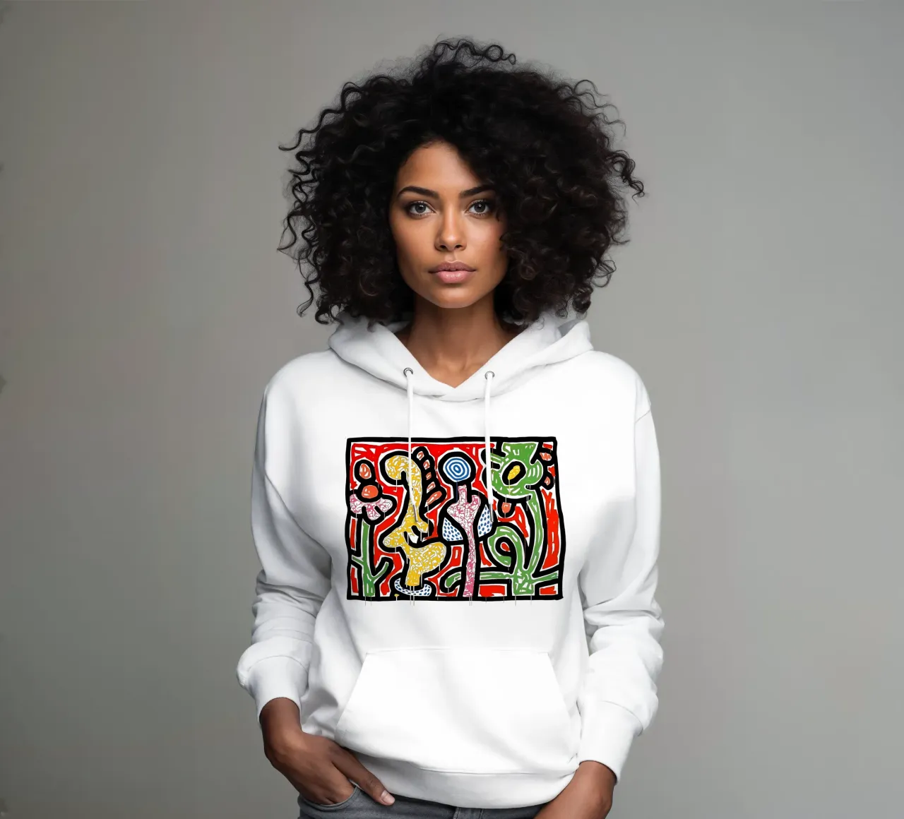Keith Haring arte 6 felpa con cappuccio da domherrick1