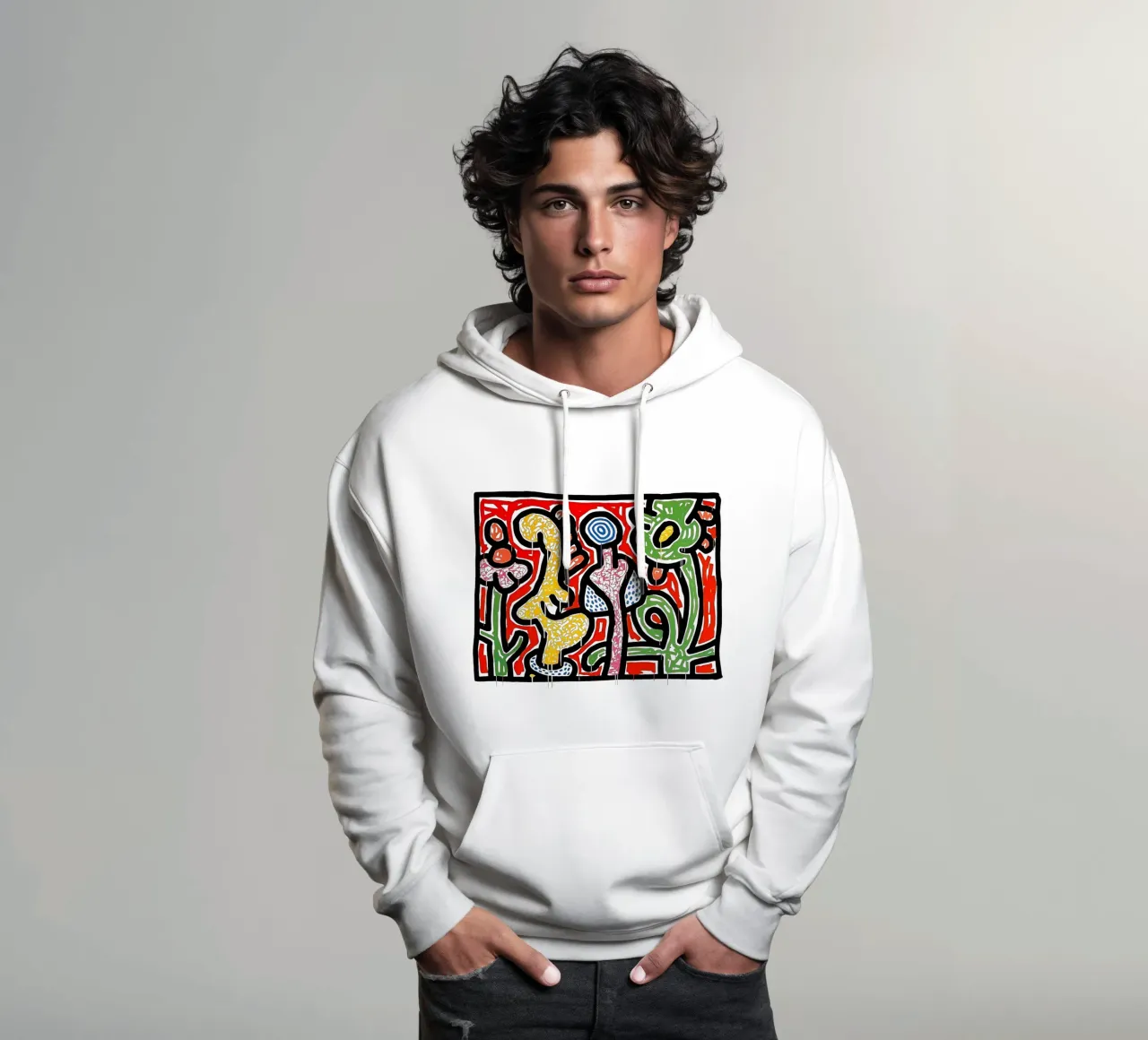 Keith Haring arte 6 felpa con cappuccio da domherrick1