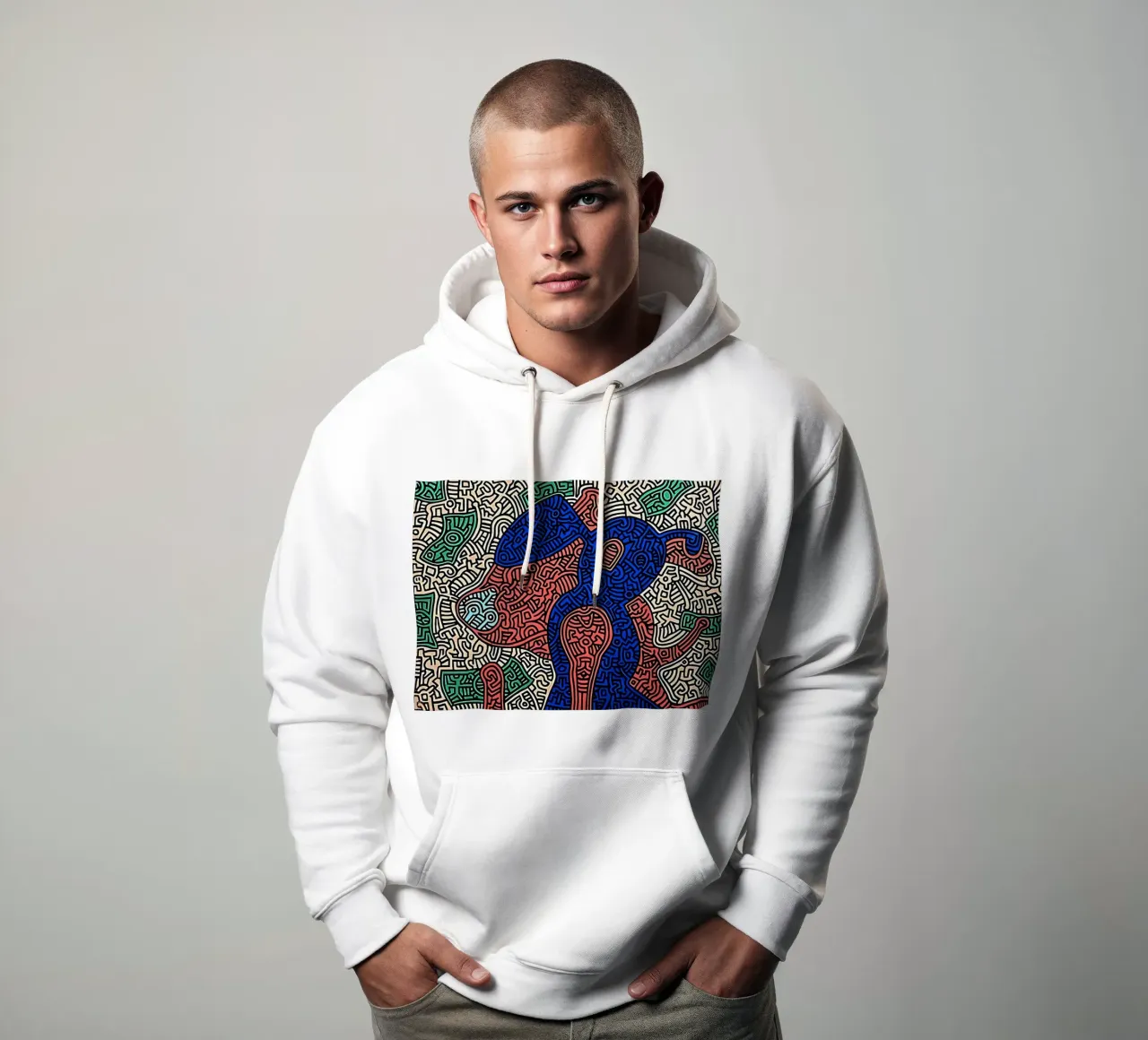 Keith Haring arte 7 felpa con cappuccio da domherrick1