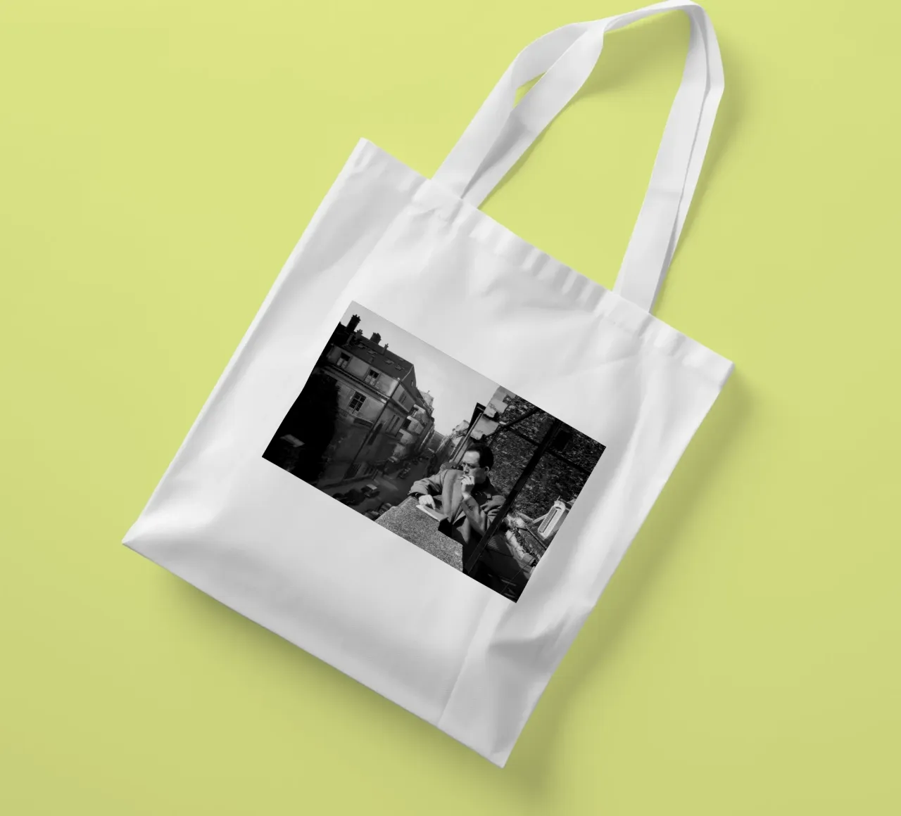 Albert Camus (1955) borsa in juta da vintgeseyn