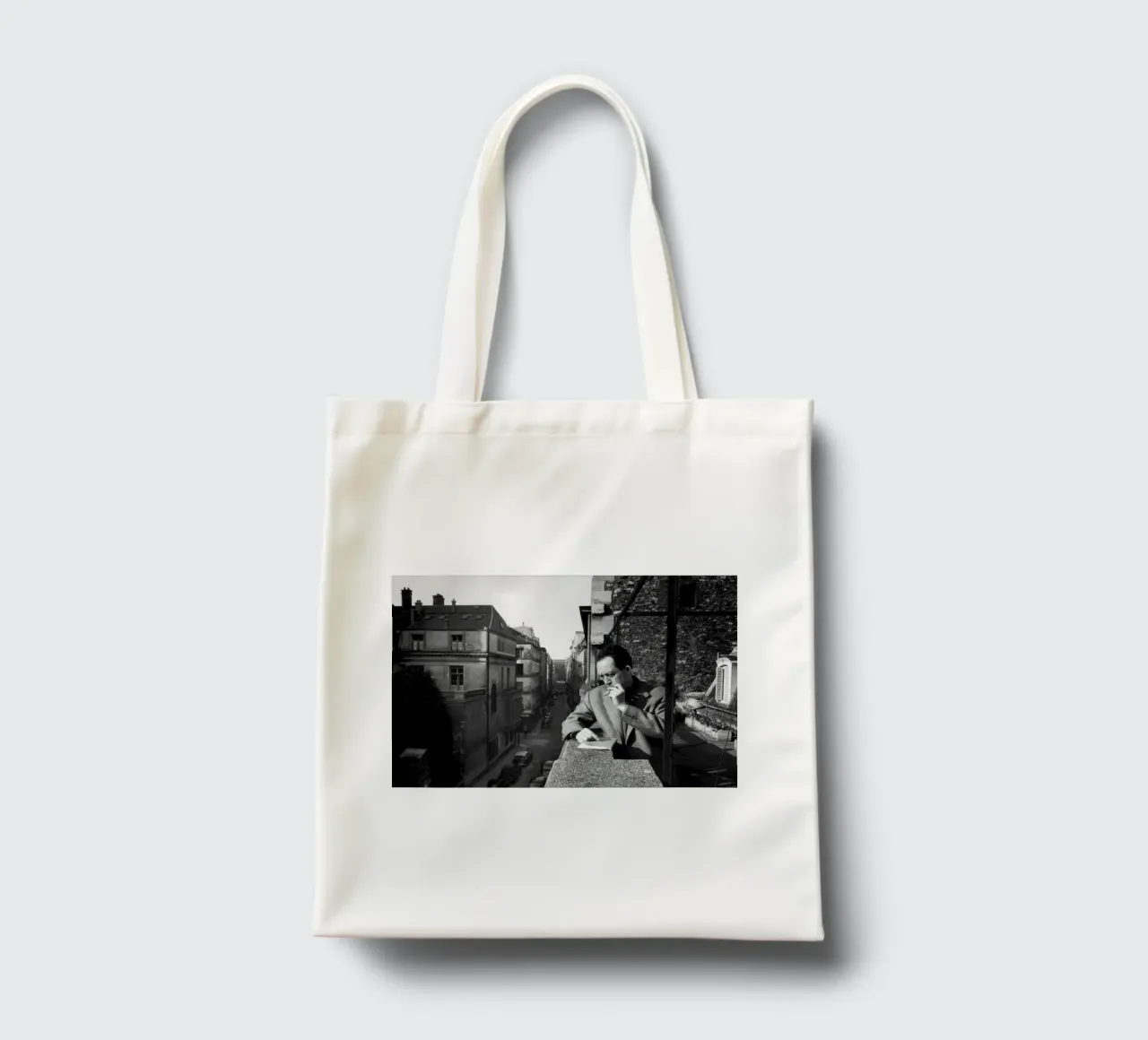 Albert Camus (1955) borsa in juta da vintgeseyn