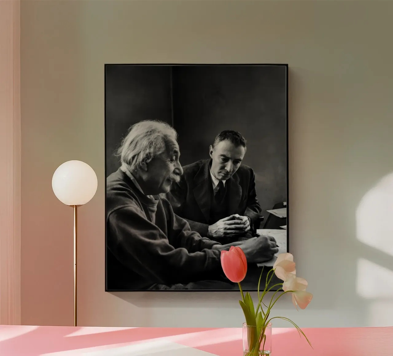 Einstein e Oppenheimer plexiglass da vintgeseyn