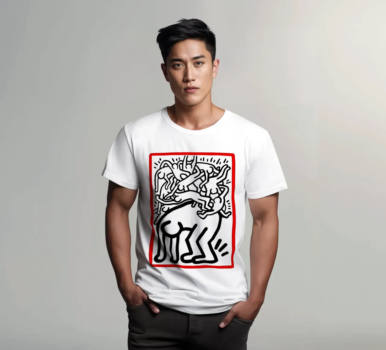 Keith Haring arte 11 t-shirt da domherrick1