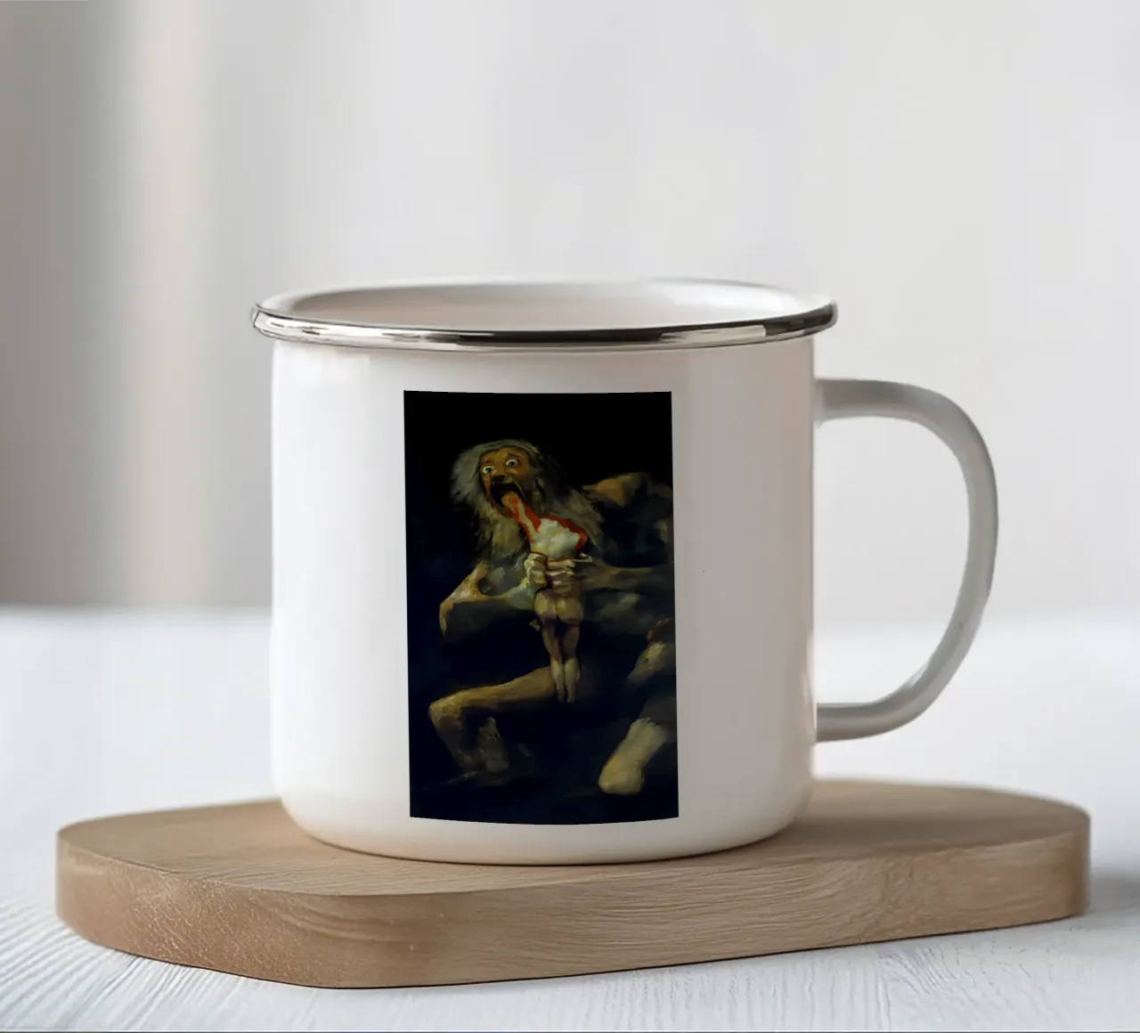 francisco goya - Saturno che divora il figlio tazza in smalto da Timeless Artworks