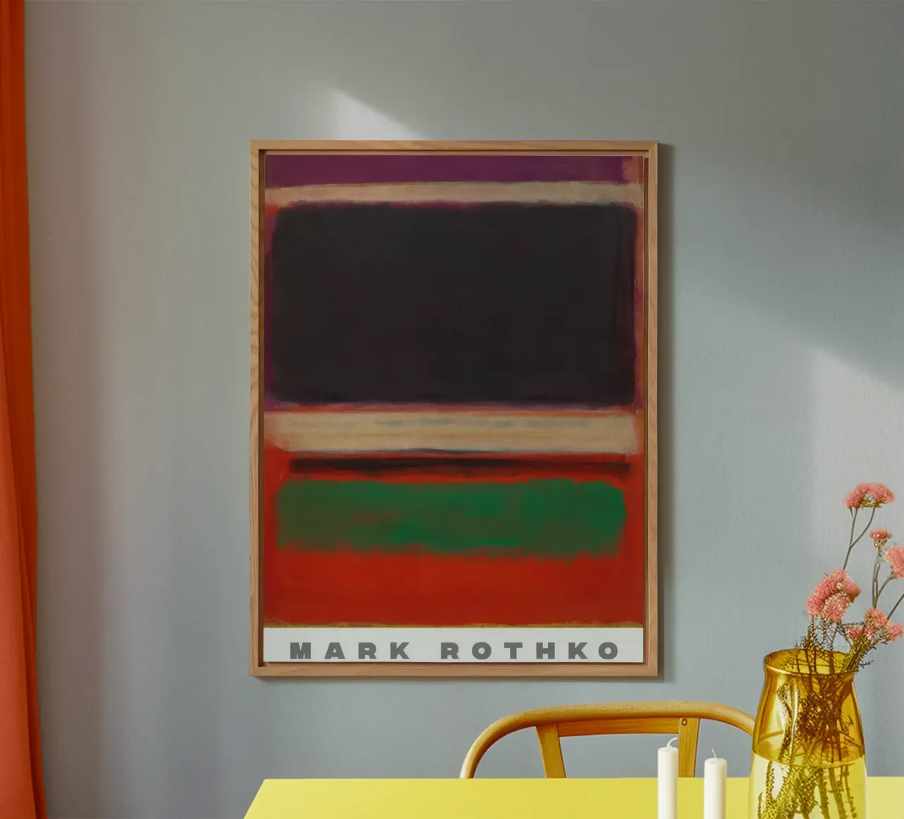 Mark Rotkho Magenta, nero e verde su arancione alluminio dibond da mitoma andreas