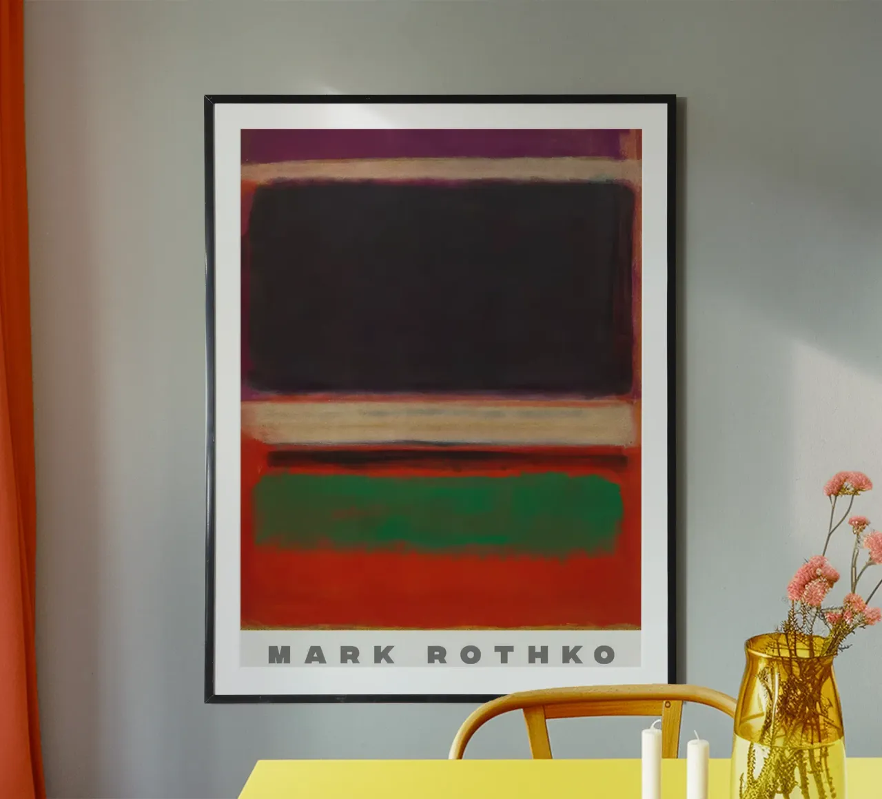 Mark Rotkho Magenta, nero e verde su arancione carta hahnemühle da mitoma andreas
