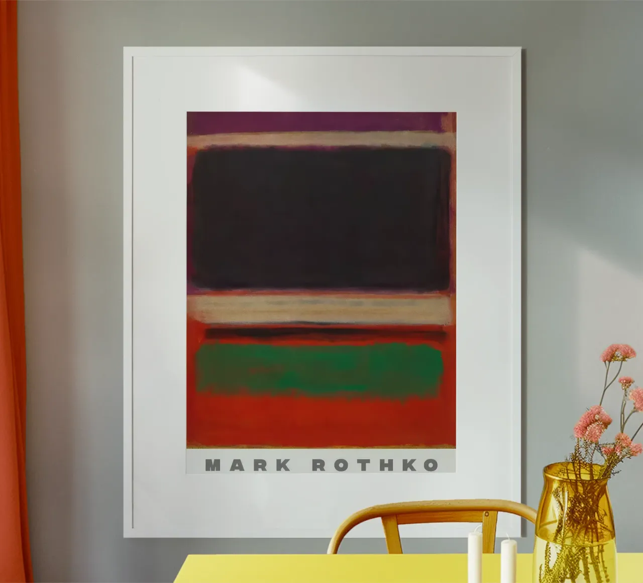 Mark Rotkho Magenta, nero e verde su arancione carta hahnemühle da mitoma andreas