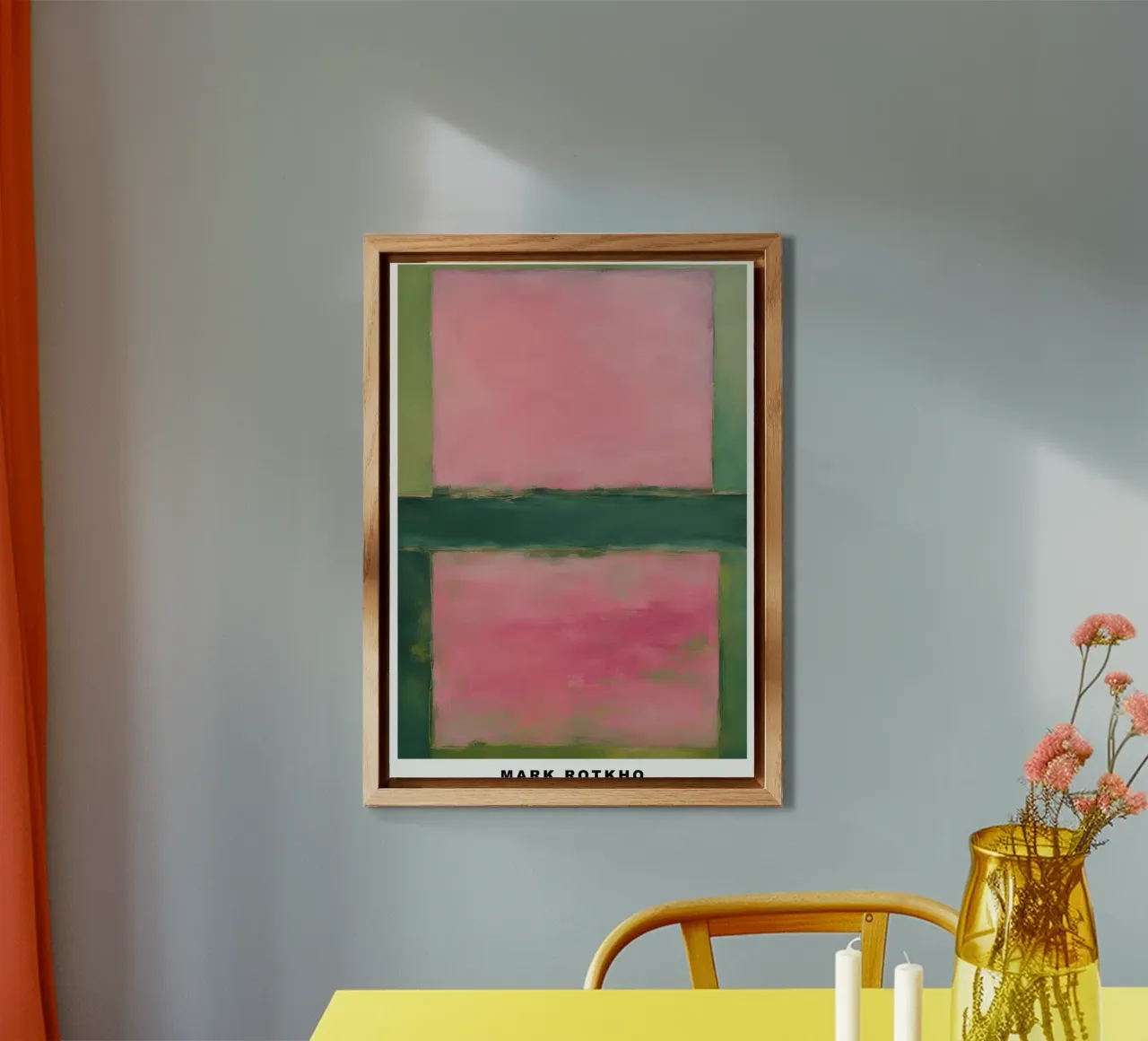 Mark Rotkho Rosa astratto e verde alluminio dibond da mitoma andreas