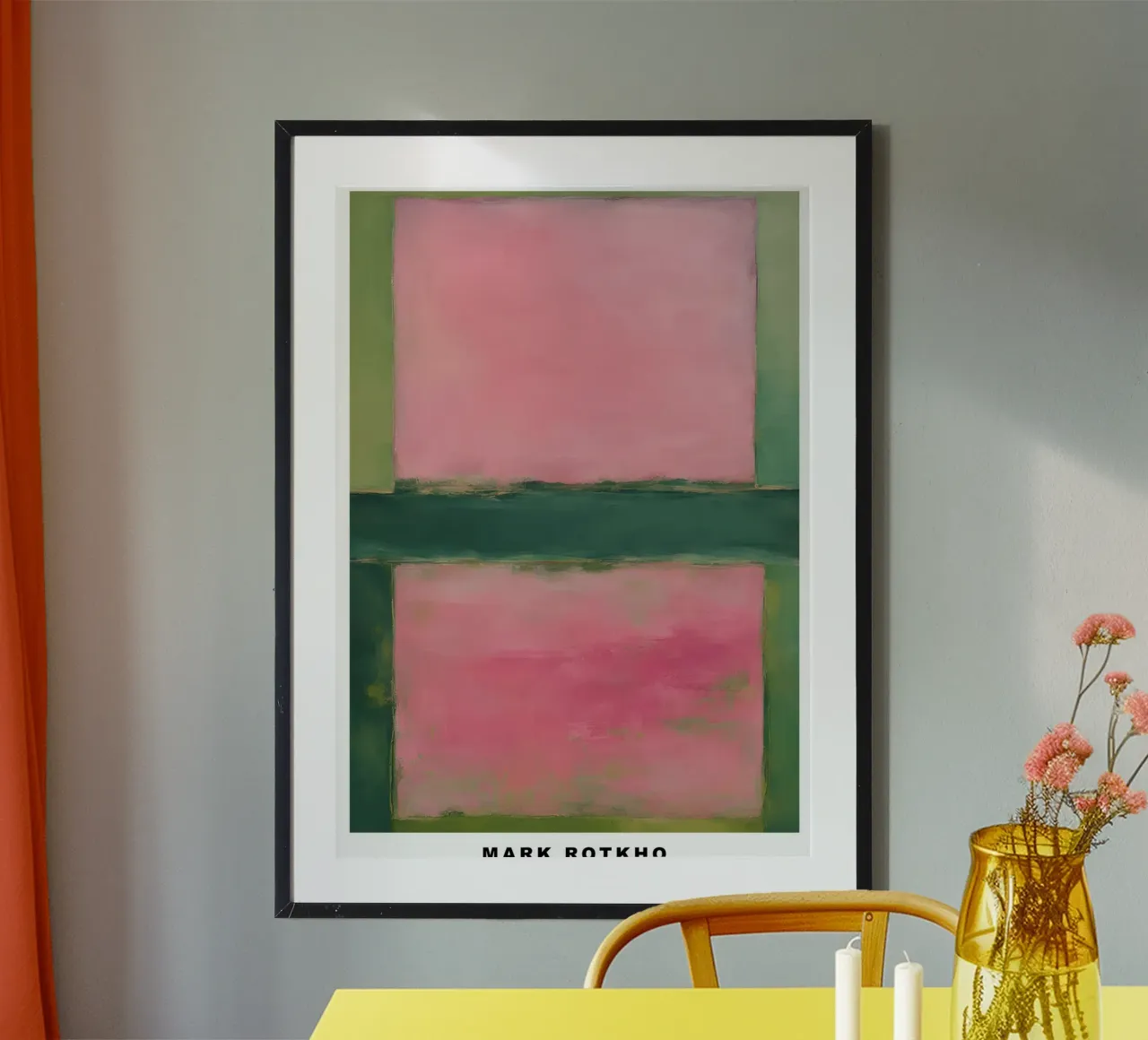 Mark Rotkho Rosa astratto e verde carta hahnemühle da mitoma andreas