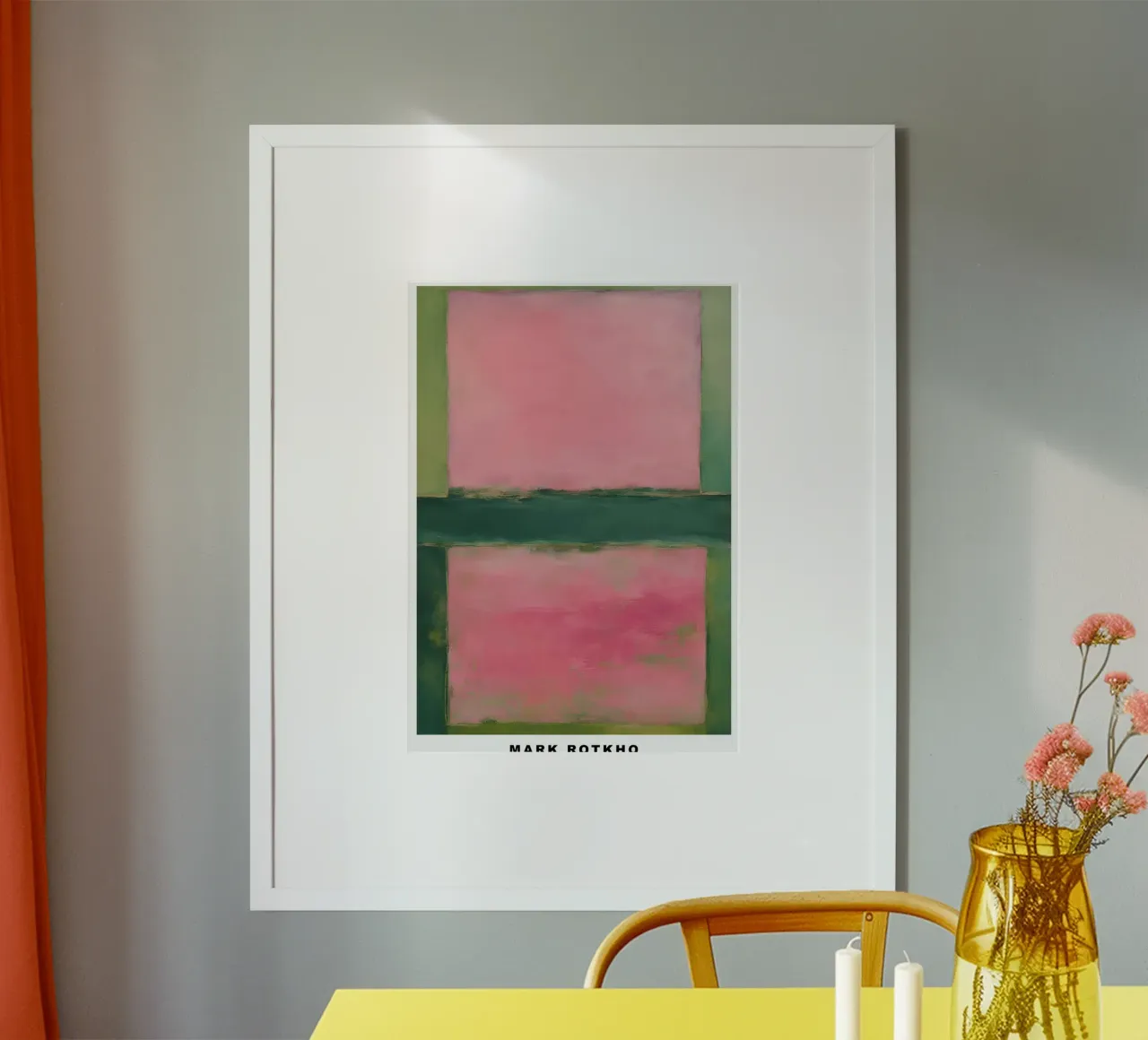 Mark Rotkho Rosa astratto e verde carta hahnemühle da mitoma andreas