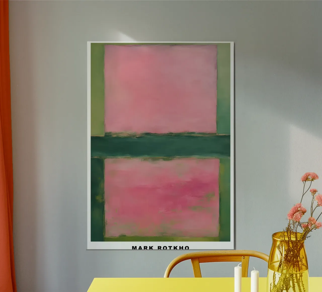 Mark Rotkho Rosa astratto e verde carta hahnemühle da mitoma andreas