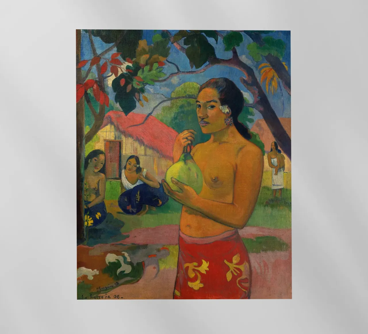 Paul Gauguin - Donna con un frutto in mano pellicola backlit da Timeless Artworks