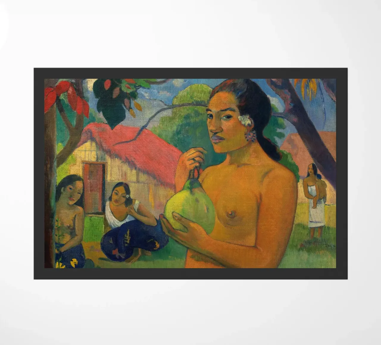 Paul Gauguin - Donna con un frutto in mano zerbino da Timeless Artworks