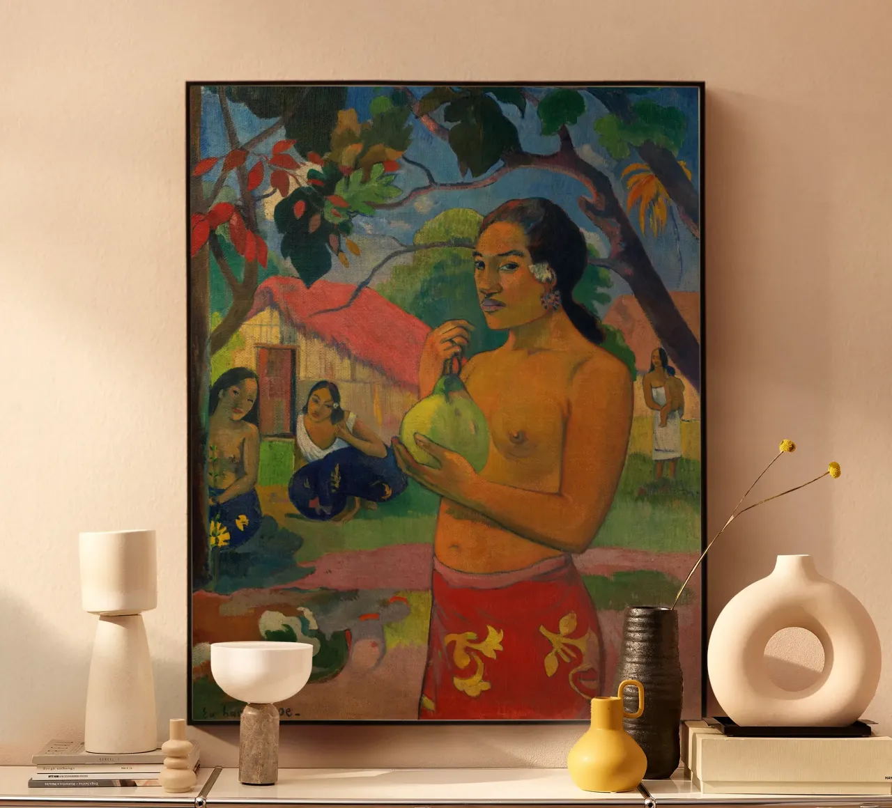 Paul Gauguin - Donna con un frutto in mano plexiglass da Timeless Artworks