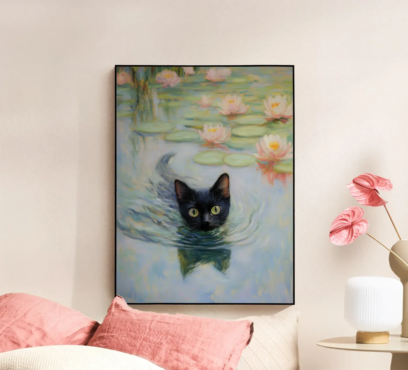 Gatto e ninfee di Monet plexiglass da Art Center