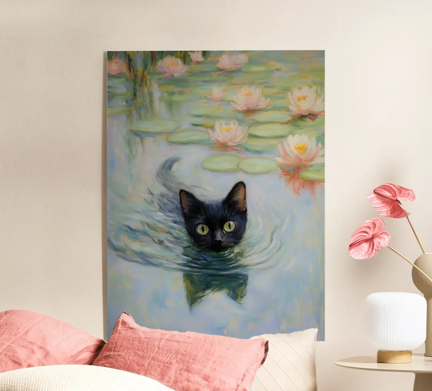 Gatto e ninfee di Monet plexiglass da Art Center