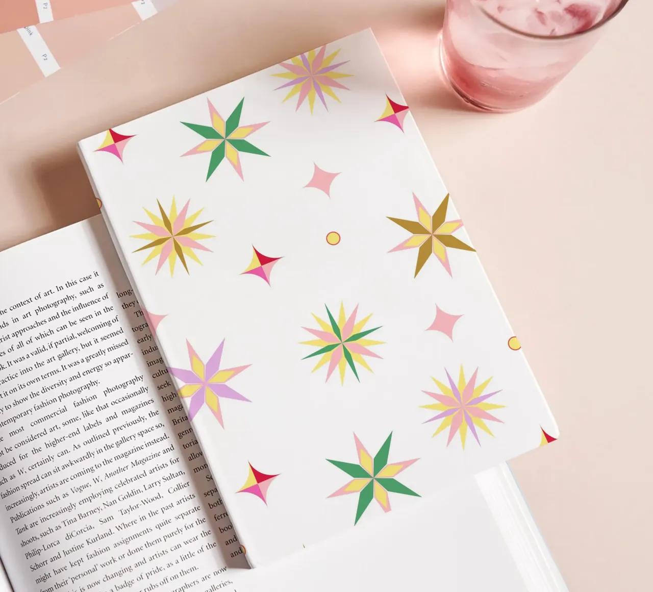 Christmas pattern stars notebook by janamossmann