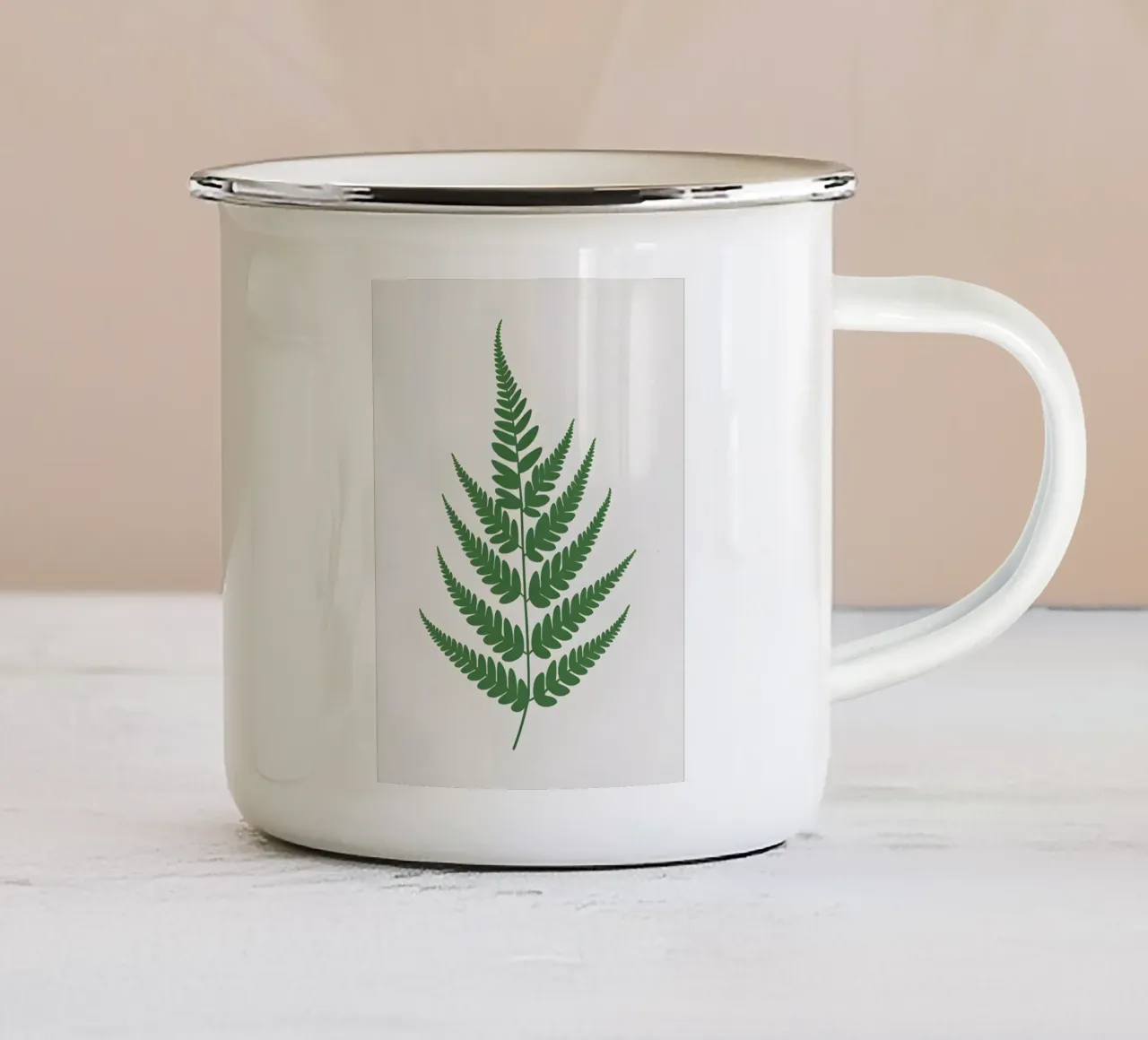 Singola fronda tazza in smalto da Botanical Gallery