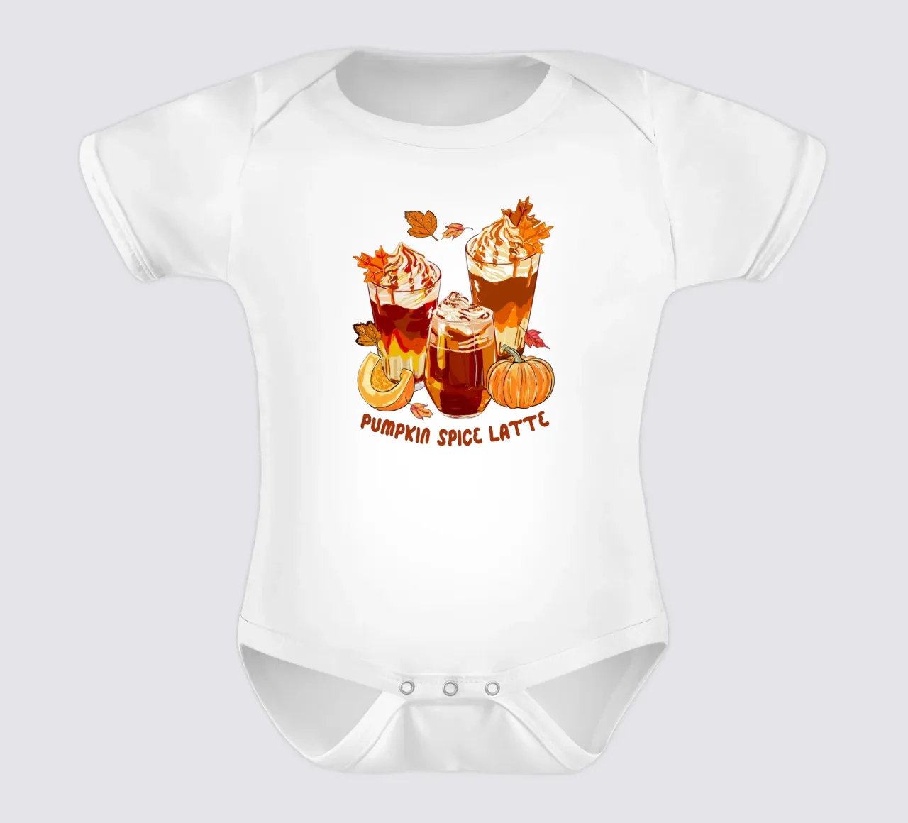 Pumpkin Spice Latte Accogliente illustrazione autunnale body neonato maniche corte da EDMPROJECT
