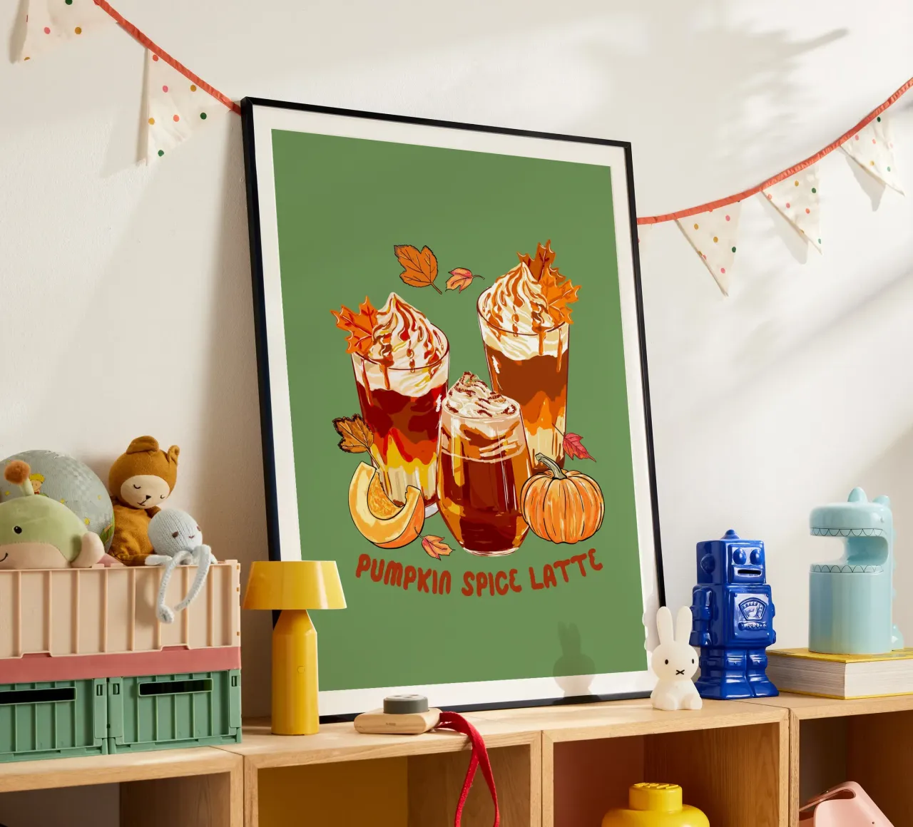 Pumpkin Spice Latte Accogliente illustrazione autunnale carta hahnemühle da EDMPROJECT
