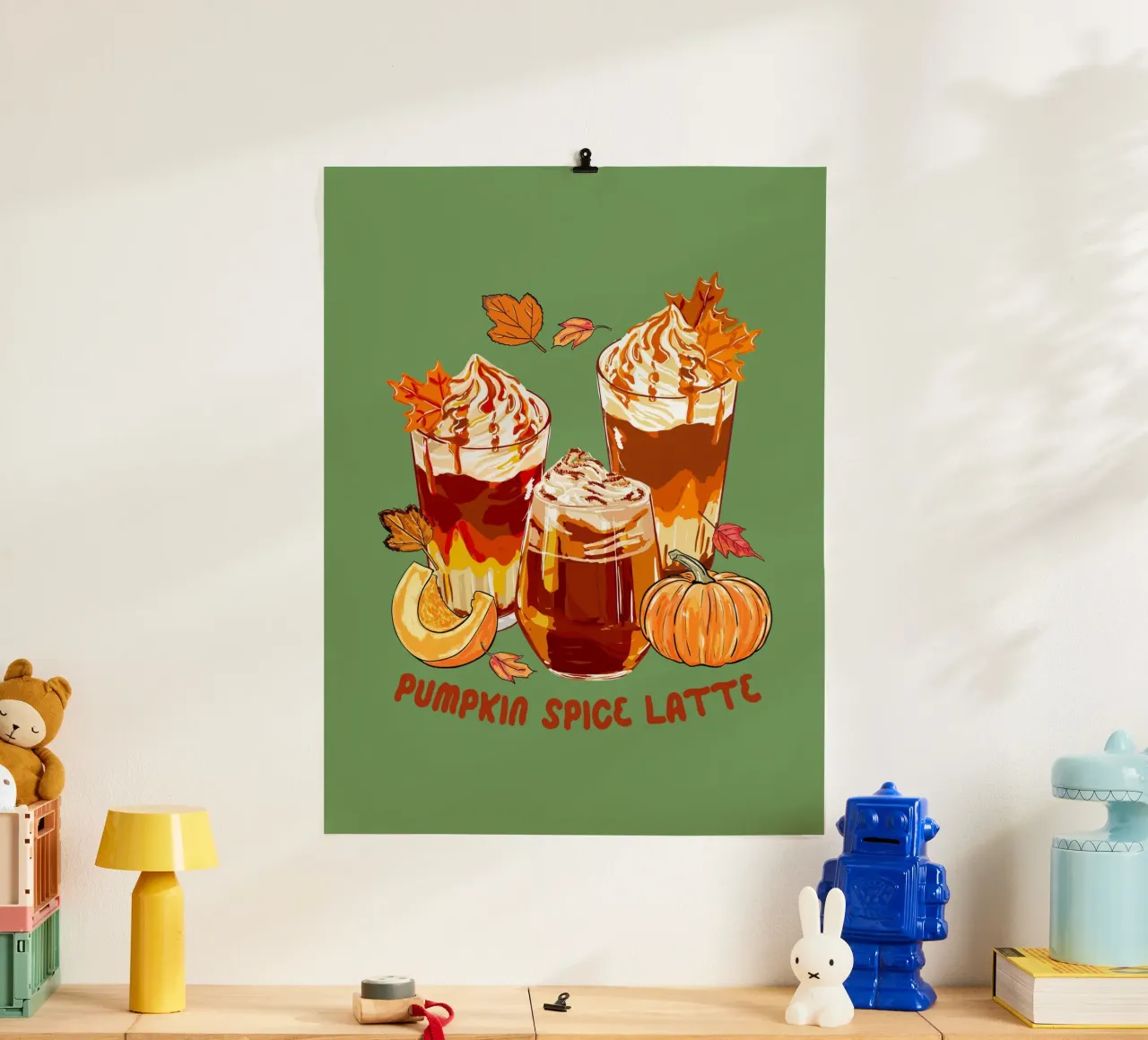 Pumpkin Spice Latte Accogliente illustrazione autunnale carta hahnemühle da EDMPROJECT