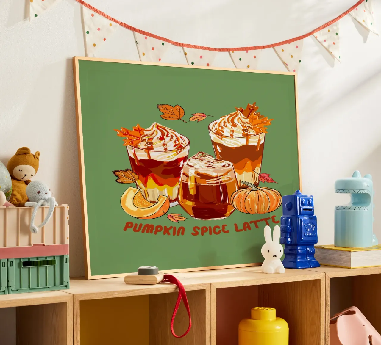 Pumpkin Spice Latte Accogliente illustrazione autunnale carta hahnemühle da EDMPROJECT