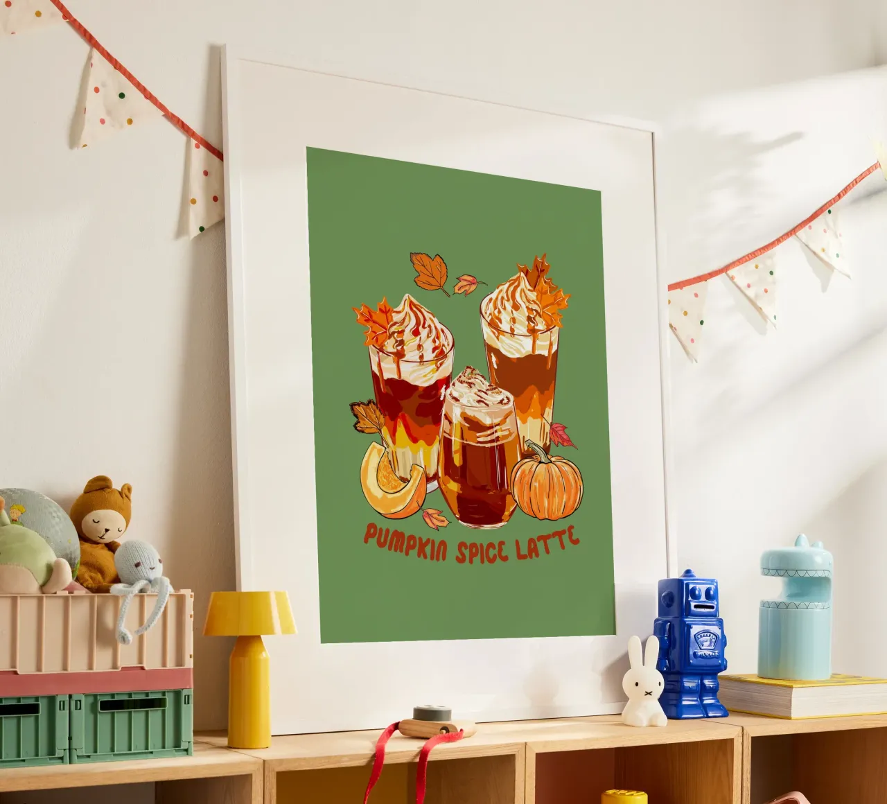 Pumpkin Spice Latte Accogliente illustrazione autunnale carta hahnemühle da EDMPROJECT