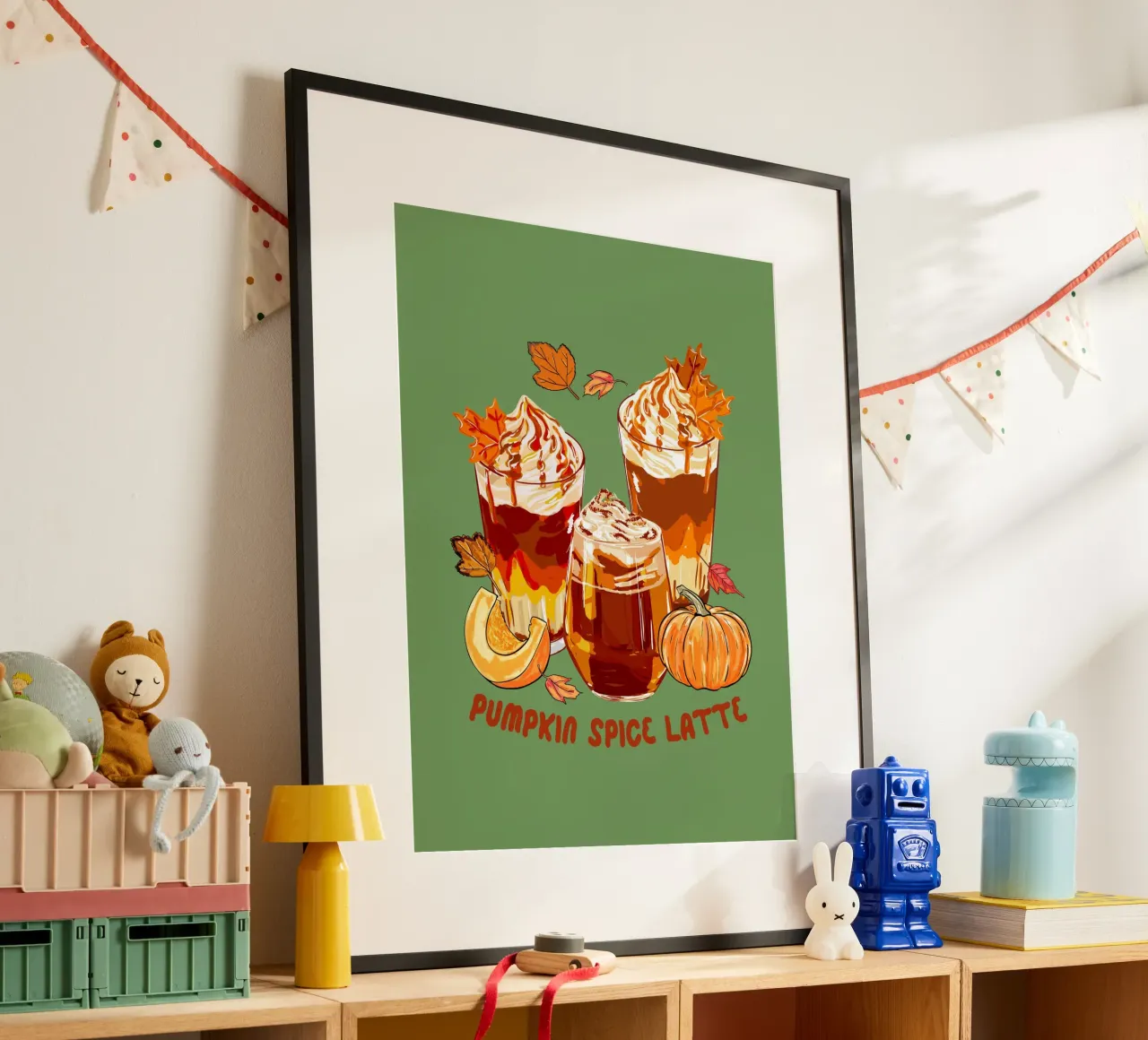 Pumpkin Spice Latte Accogliente illustrazione autunnale carta hahnemühle da EDMPROJECT