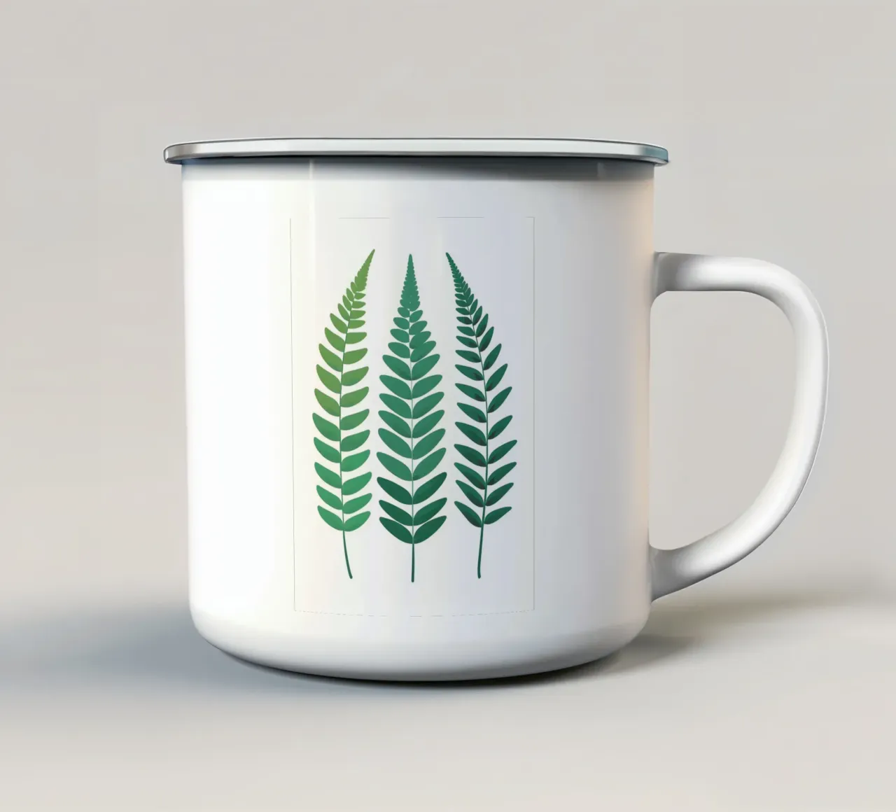 Fronde triple tazza in smalto da Botanical Gallery