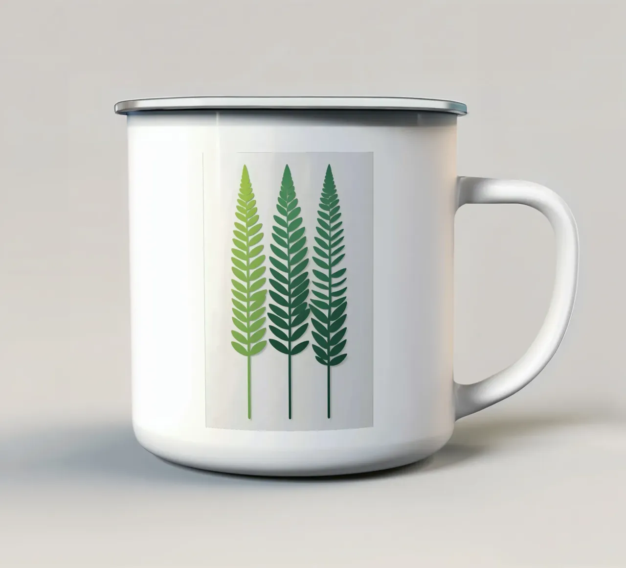 Fronde triple tazza in smalto da Botanical Gallery