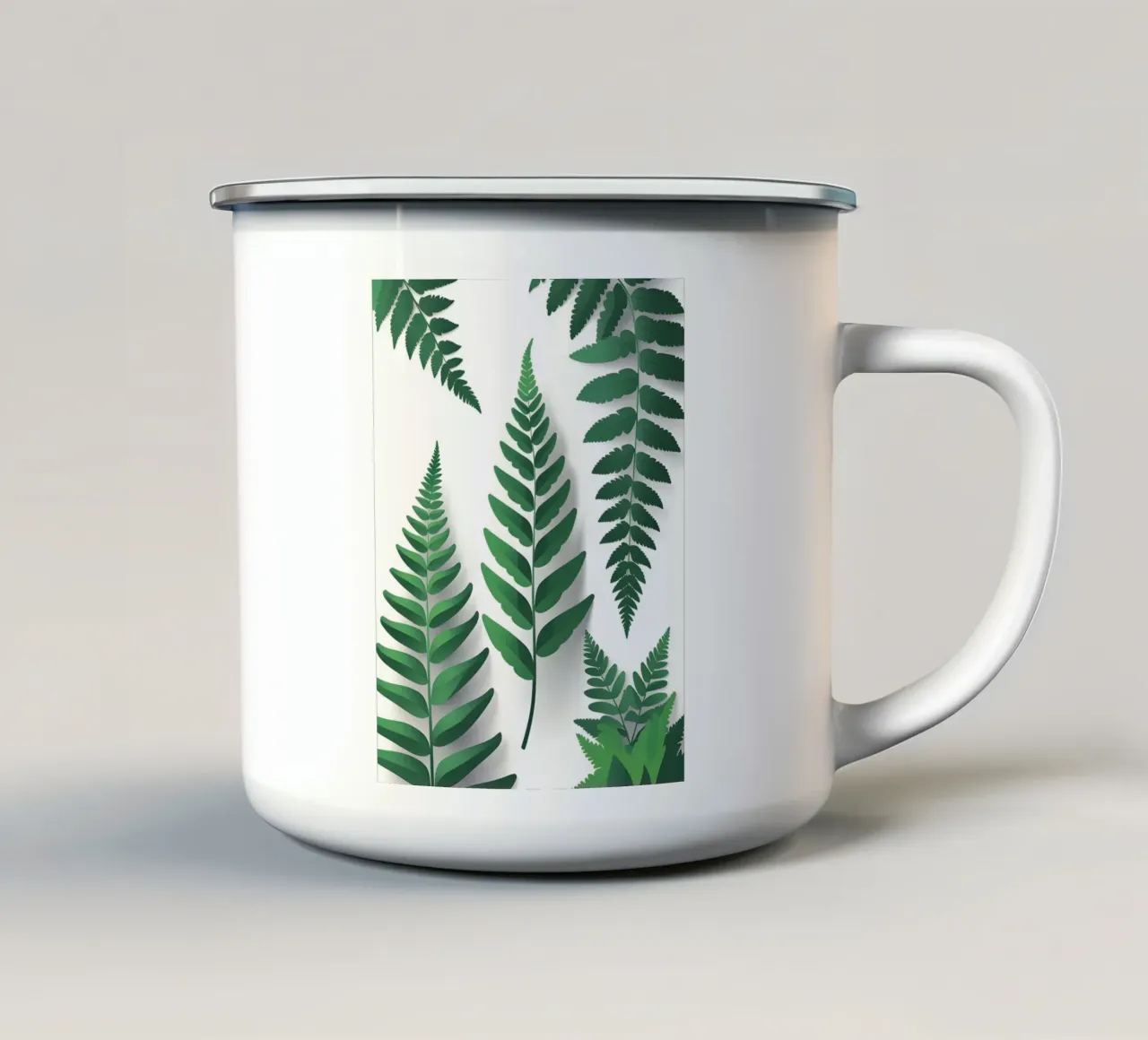 Tripla fronda tazza in smalto da Botanical Gallery