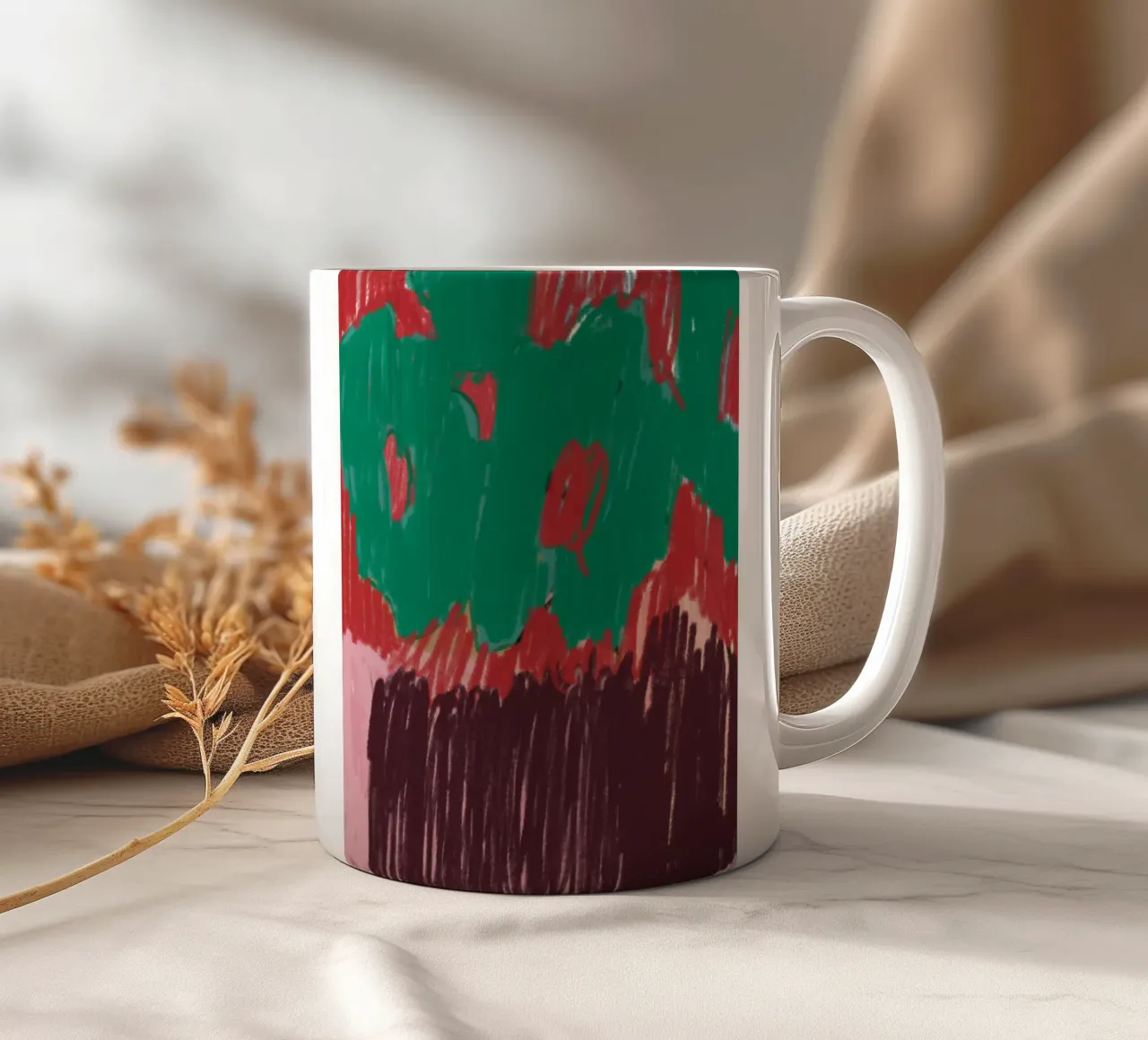 Red flowers tazza in ceramica da Silvaya