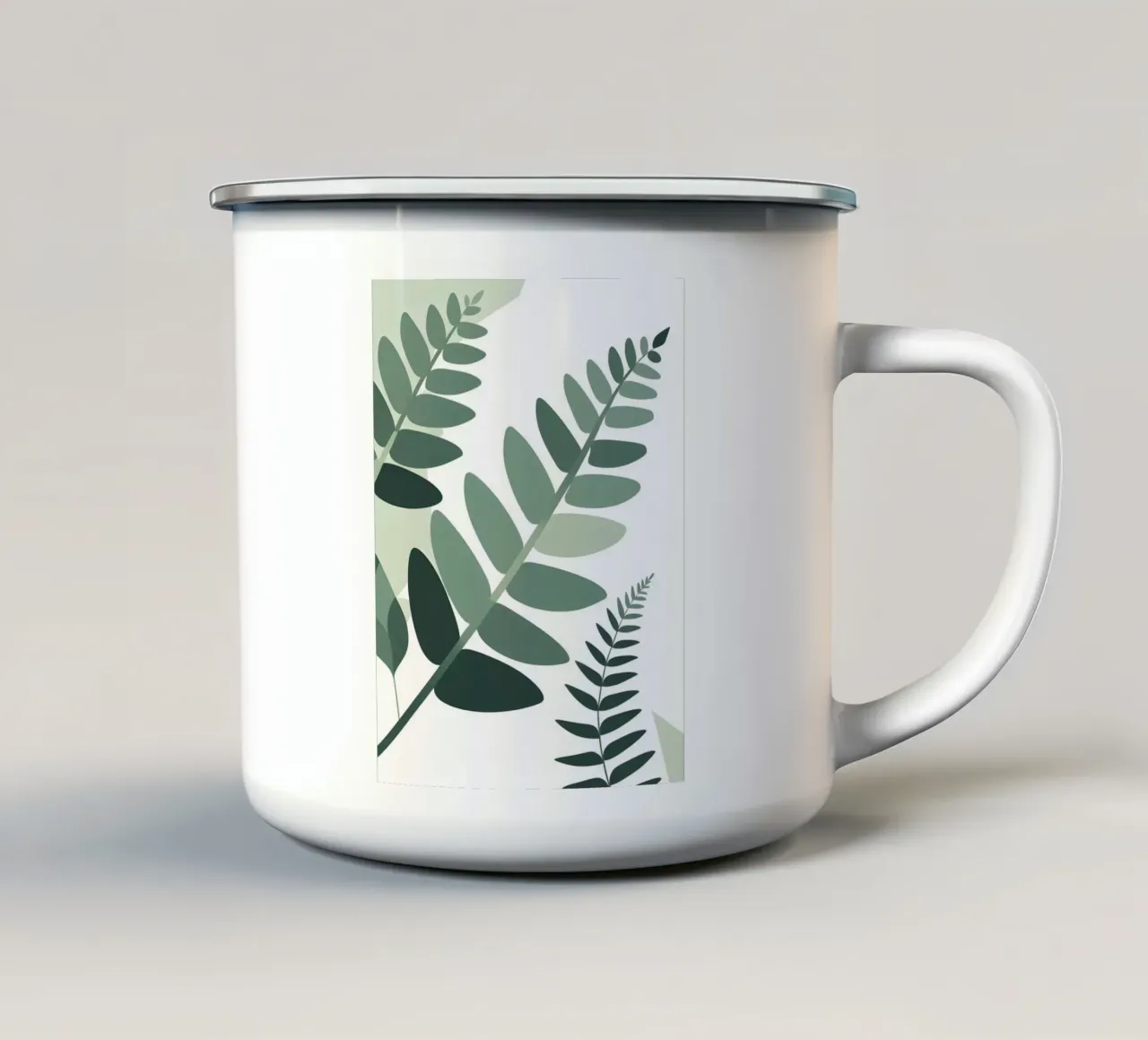 Felce astratta tazza in smalto da Botanical Gallery