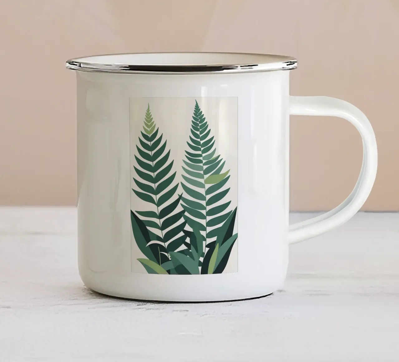 Felce astratta tazza in smalto da Botanical Gallery