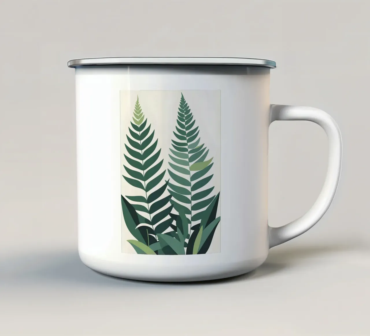 Felce astratta tazza in smalto da Botanical Gallery