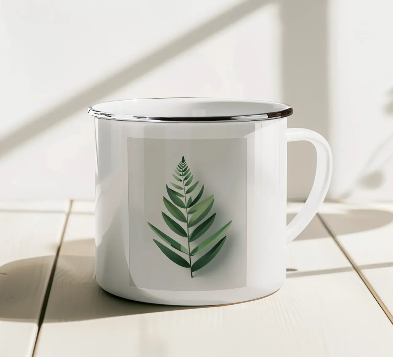Felce astratta tazza in smalto da Botanical Gallery