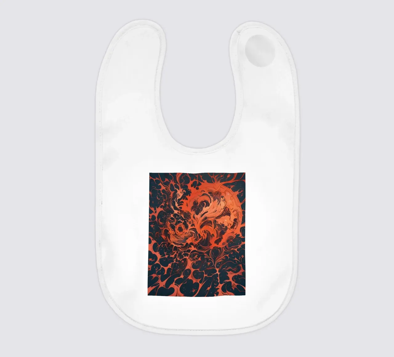 Eternal Sunburst: Un'esplosione astratta di cremisi e oro bavaglino da Artistic-shop