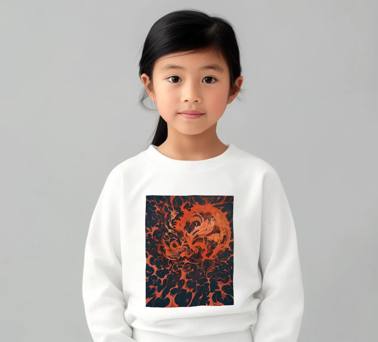 Eternal Sunburst: Un'esplosione astratta di cremisi e oro felpa bambino da Artistic-shop