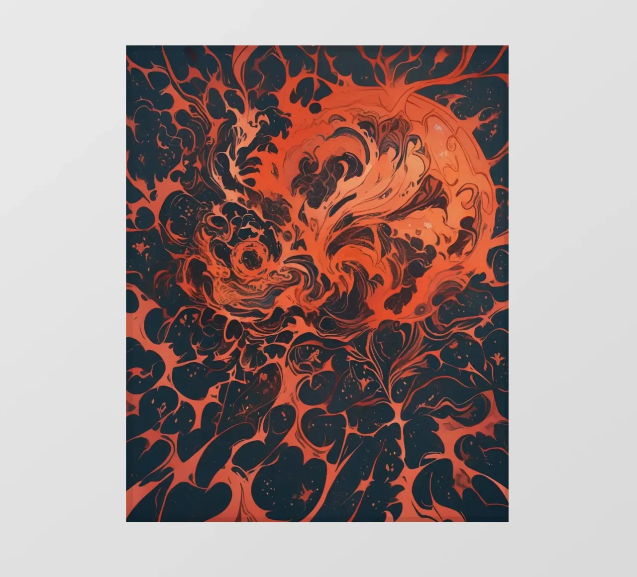 Eternal Sunburst: Un'esplosione astratta di cremisi e oro telo in pvc da Artistic-shop