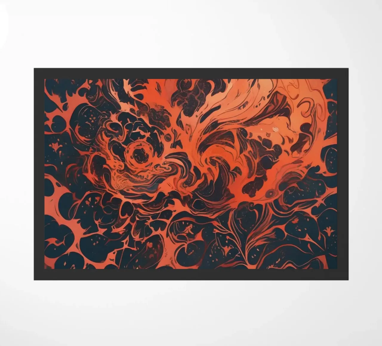 Eternal Sunburst: Un'esplosione astratta di cremisi e oro zerbino da Artistic-shop