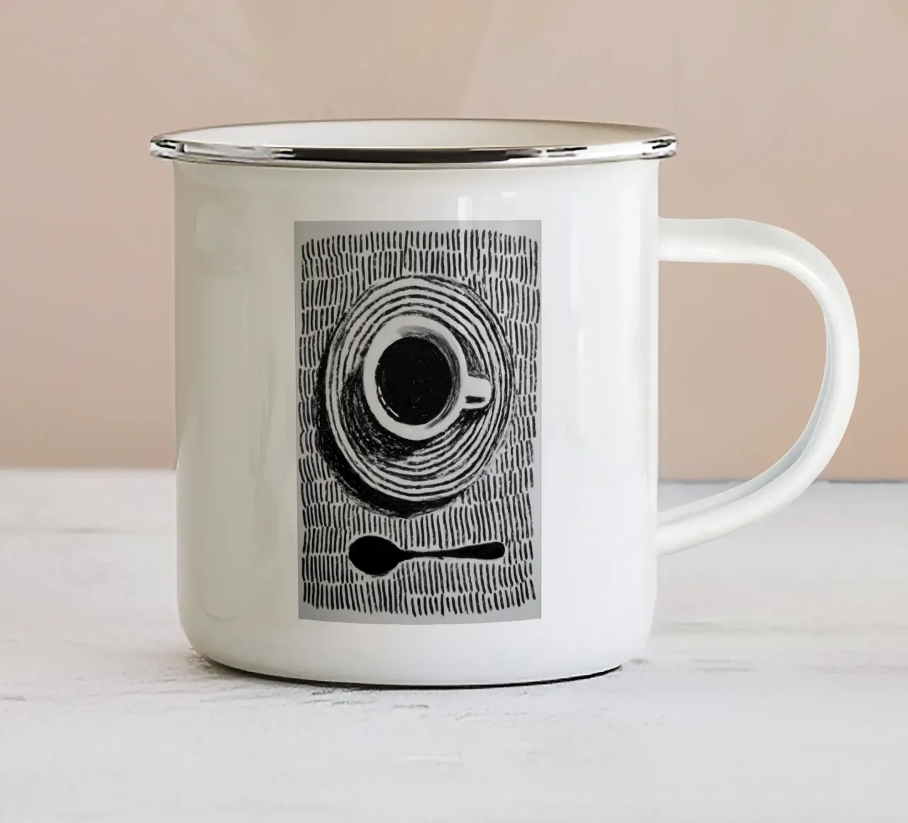 Momento caffè | L'energia delle linee tazza in smalto da Autofocus