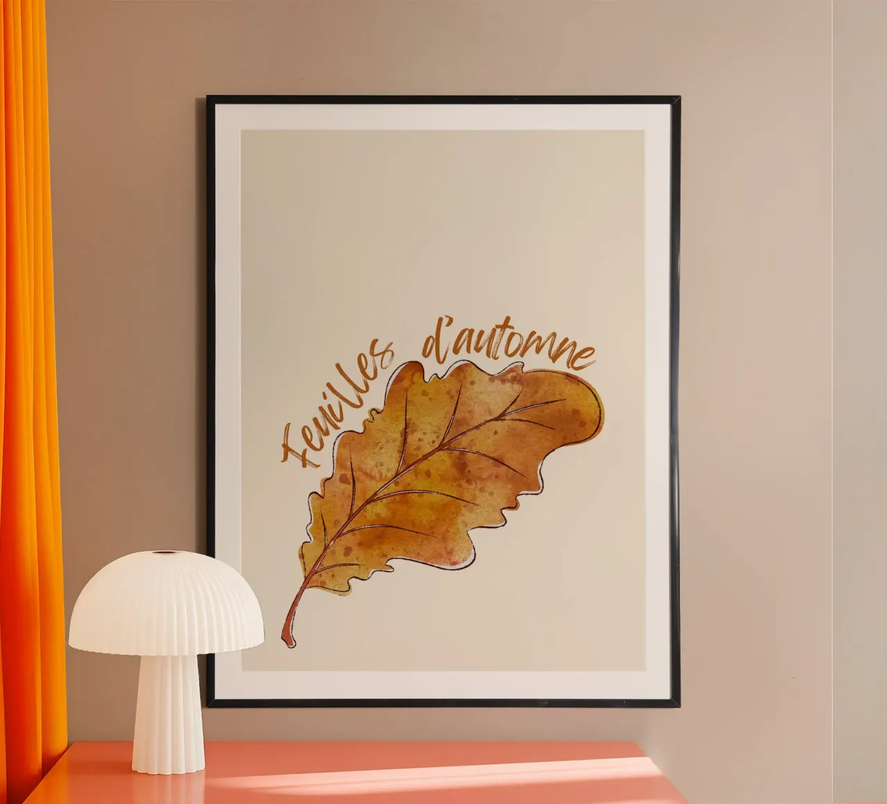 Feuilles d'automne poster avec cadre en aluminium de Idées & Création