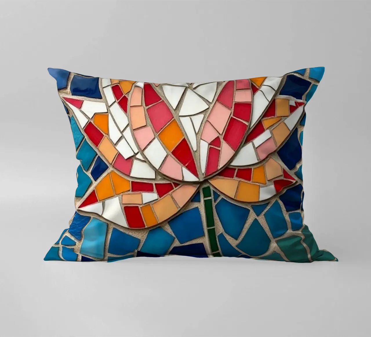 Il fiore della serenità: Un mosaico di tranquillità cuscino da Artistic-shop