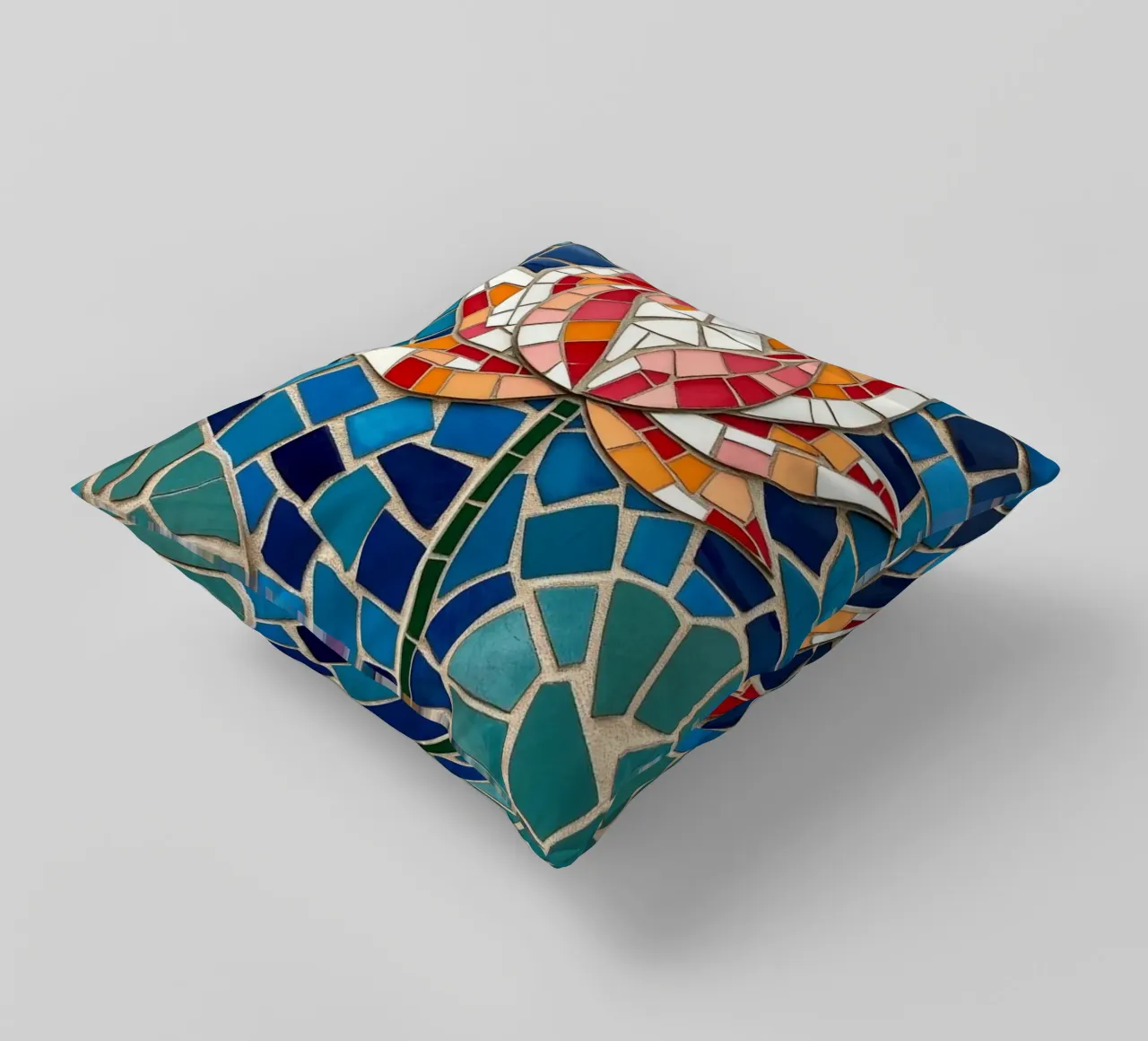 Il fiore della serenità: Un mosaico di tranquillità cuscino da Artistic-shop
