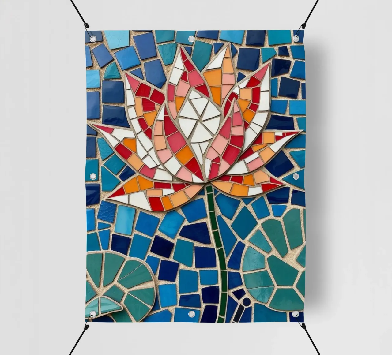 Il fiore della serenità: Un mosaico di tranquillità telo in pvc da Artistic-shop