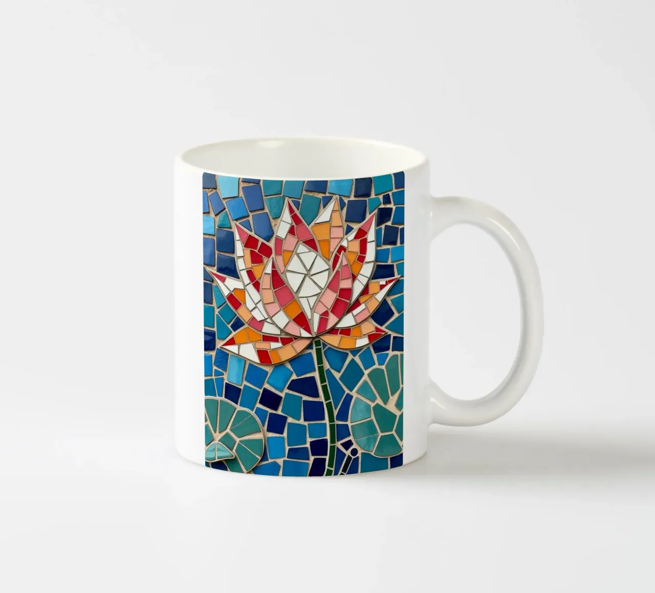 Il fiore della serenità: Un mosaico di tranquillità tazza in ceramica da Artistic-shop